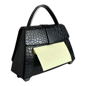 Post-it Pop Up Reusable Note Dispenser Black Croco Purse Office Accessory